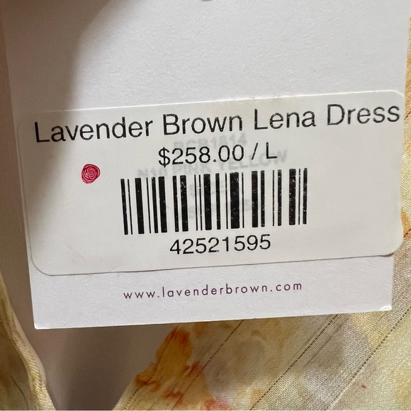 Lavender Brown mini dress V-neckline bell sleeves
tiered skirt pastel large NWT - Picture 10 of 10